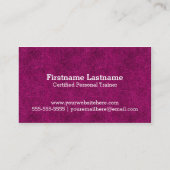 ピンクのパーソナルトレーナーのフィットネスの名刺 名刺 (裏面)