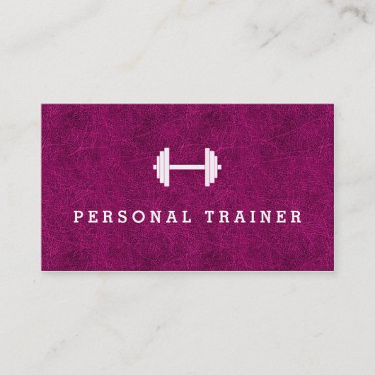 ピンクのパーソナルトレーナーのフィットネスの名刺 名刺 (正面)