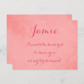 ピンクのパーチメントの花嫁の招待 インビテーションポストカード (正面/裏面)