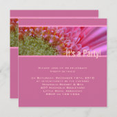 ピンクのパーティの招待状 招待状 (正面/裏面)