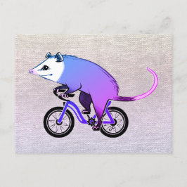 ピンクのパーティーが自転車に乗る インビテーションポストカード