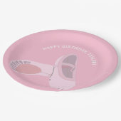 ピンクのパーティーにピンクのバレエ靴パーソナライズされた ペーパープレート (アングル)