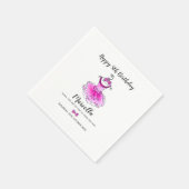 ピンクのパーティードレス女の子の誕生日パーティー スタンダードカクテルナプキン (角)