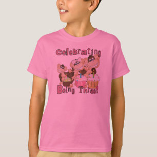 ピンクのパーティーモンキー3rd誕生日Tシャツとギフト Tシャツ