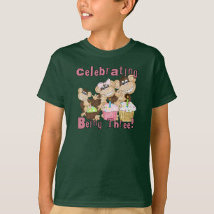 ピンクのパーティーモンキー3rd誕生日Tシャツとギフト Tシャツ