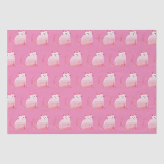 ピンクのパーフェクト猫 薄葉紙 (正面)