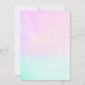 ピンクのパープルの人魚の誕生日招待状 招待状 (裏面)