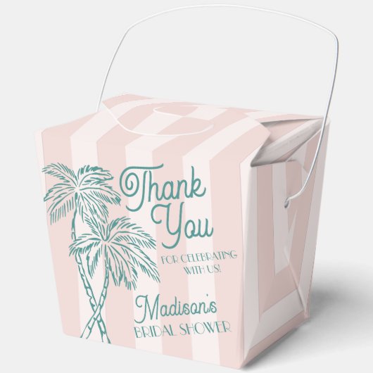 ピンクのパームスプリング pastel Beach ブライダルシャワー フェイバーボックス (正面)