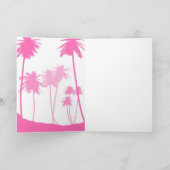 ピンクのパームツリー　トロピカルウェディング　サンキューカード サンキューカード (内部)