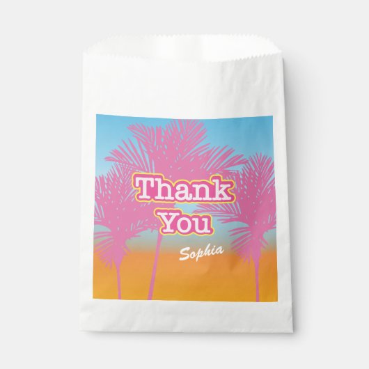 ピンクのパームツリー 感謝 フェイバーバッグ (正面)