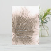 ピンクのパームトロピカルボタニカルリーフ 16歳の誕生日 招待状 (スタンド正面)