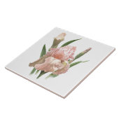 ピンクのヒゲアイリス　植物画 タイル (側面)