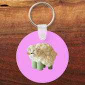 ピンクのヒツジのキーチェーン キーホルダー (正面)