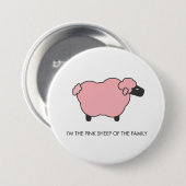 ピンクのヒツジ 缶バッジ (正面&裏面)