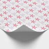 ピンクのヒトデの赤ちゃんシャワーラッピング紙 ラッピングペーパー (角)
