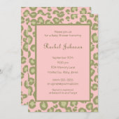 ピンクのヒマワリの赤ちゃん歓迎会の招待状 招待状 (正面/裏面)