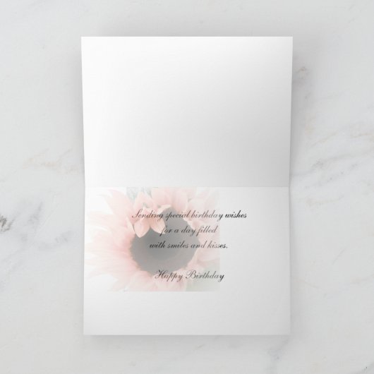 ピンクのヒマワリ カード (内部)