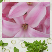 ピンクのヒヤシンスの花 キッチンタオル (折り畳み)