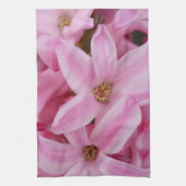 ピンクのヒヤシンスの花 キッチンタオル (縦)