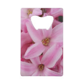 ピンクのヒヤシンスの花 クレジットカード栓抜き (正面)