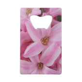 ピンクのヒヤシンスの花 クレジットカード栓抜き (裏面)