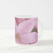 ピンクのヒヤシンスの花 フロストグラスマグカップ (正面右)
