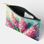 ピンクのヒヤシンスフローラ印象派絵画の アクセサリーポーチ (見開き)