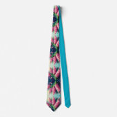 ピンクのヒヤシンスフローラ印象派絵画の ネクタイ (正面)