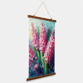 ピンクのヒヤシンスフローラ印象派絵画の 吊り下げ型タペストリー (傾斜あり)