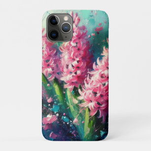 ピンクのヒヤシンスフローラ印象派絵画の iPhone 11 PROケース