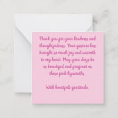 ピンクのヒヤシンス感謝していフローラ花 – you ノートカード (裏面)