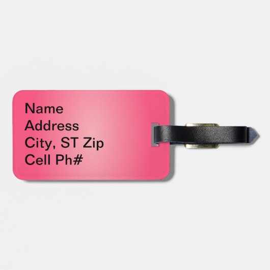 ピンクのヒョウのアニマルプリント|は個人化なります ラゲッジタグ (裏面横)