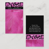 ピンクのヒョウのサロン及びスパのマッサージの名刺 名刺 (正面/裏面)