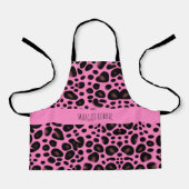 ピンクのヒョウのシェイプ幾何学的パターン エプロン (正面)
