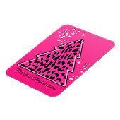 ピンクのヒョウのチータクリスマスツリー マグネット (左側)