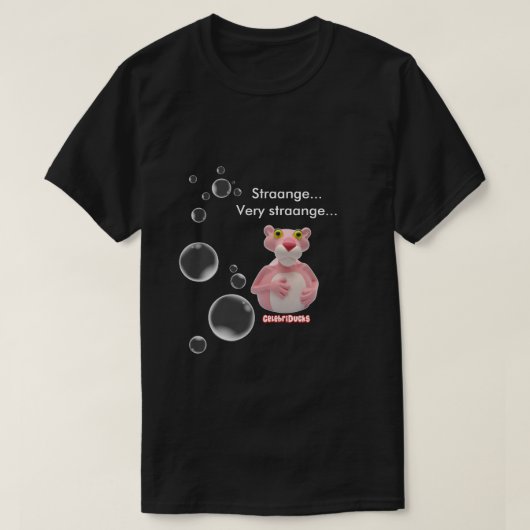 ピンクのヒョウのパロディのゴム製アヒルのティー Tシャツ (デザイン正面)