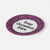 ピンクのヒョウのパーティーは個人化なります ペーパープレート (アングル)