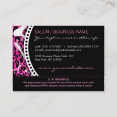 ピンクのヒョウのプリントのサロンのロイヤリティはカードに報酬を与えます ロイヤリティカード (裏面)