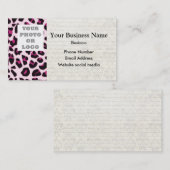 ピンクのヒョウのプリントパターン写真テンプレート 名刺 (正面/裏面)