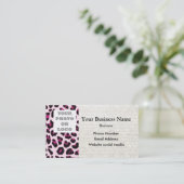 ピンクのヒョウのプリントパターン写真テンプレート 名刺 (スタンド正面)