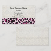 ピンクのヒョウのプリントパターン 名刺 (正面/裏面)