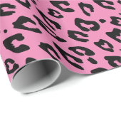 ピンクのヒョウのプリントラッピング紙 ラッピングペーパー (ロールコーナー)