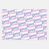 ピンクのヒョウのプリント卒業 ラッピングペーパーシート (正面3)