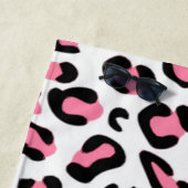 ピンクのヒョウのプリント ビーチタオル (インサイチュ)