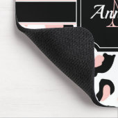 ピンクのヒョウのプリント マウスパッド (コーナー)