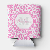 ピンクのヒョウのプリント 缶クーラー (裏面)