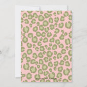 ピンクのヒョウのベビーシャワーの招待状 招待状 (裏面)