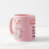 ピンクのヒョウのマグ- CelebriDucksのゴム製アヒルのコップ マグカップ (正面左)