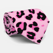 ピンクのヒョウの皮のプリントの首のタイ ネクタイ (ロール)