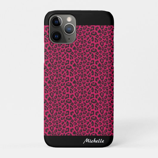 ピンクのヒョウパーソナライズされた柄 Case-Mate iPhoneケース (裏)